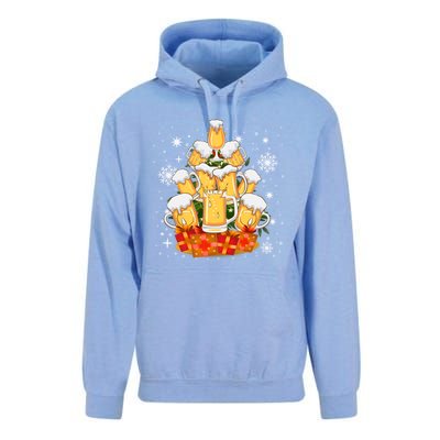 Christmas Fir Tree With Beer Ugly Xmas Beer Gift Unisex Surf Hoodie