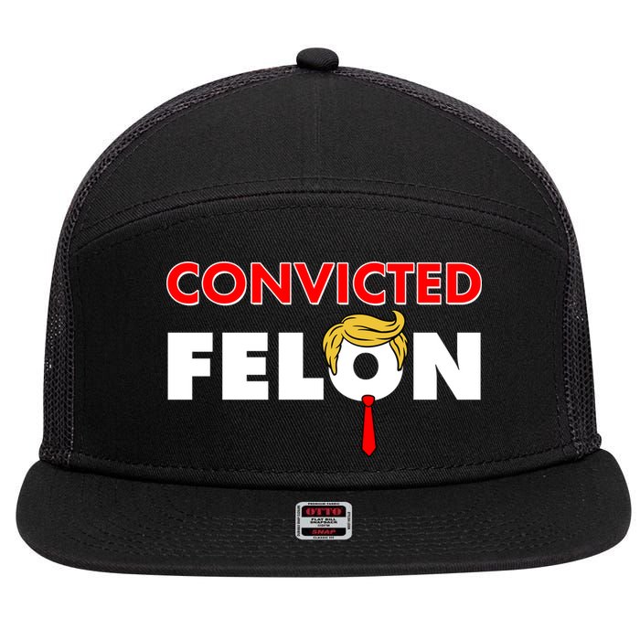 Convicted Felon Trump 7 Panel Mesh Trucker Snapback Hat