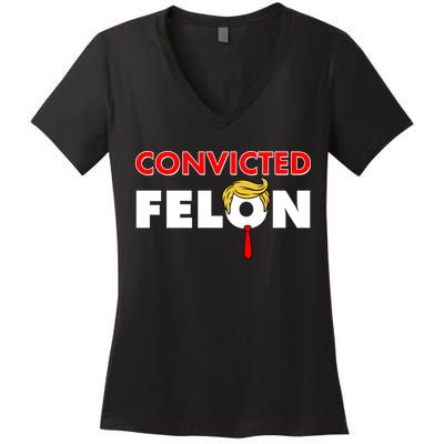 Convicted Felon Trump Women's V-Neck T-Shirt