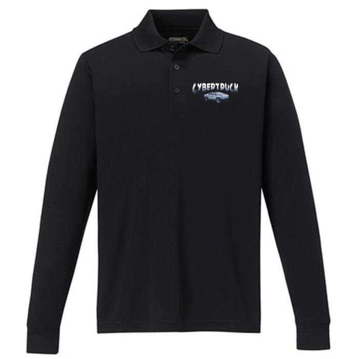 Cybertrucks Futuristic Truck Fans Car Lovers Auto Mechanic Performance Long Sleeve Polo