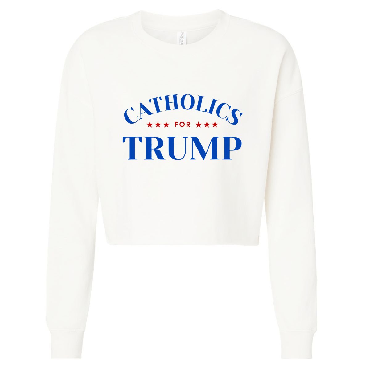 Catholics For Trump Usa Election Cropped Pullover Crew