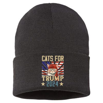 Cat For Trump 2024 Sustainable Knit Beanie