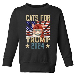 Cat For Trump 2024 Toddler Sweatshirt