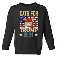 Cat For Trump 2024 Toddler Sweatshirt