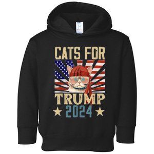 Cat For Trump 2024 Toddler Hoodie