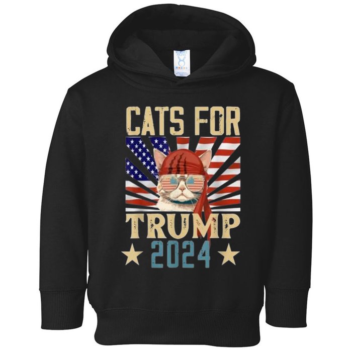 Cat For Trump 2024 Toddler Hoodie