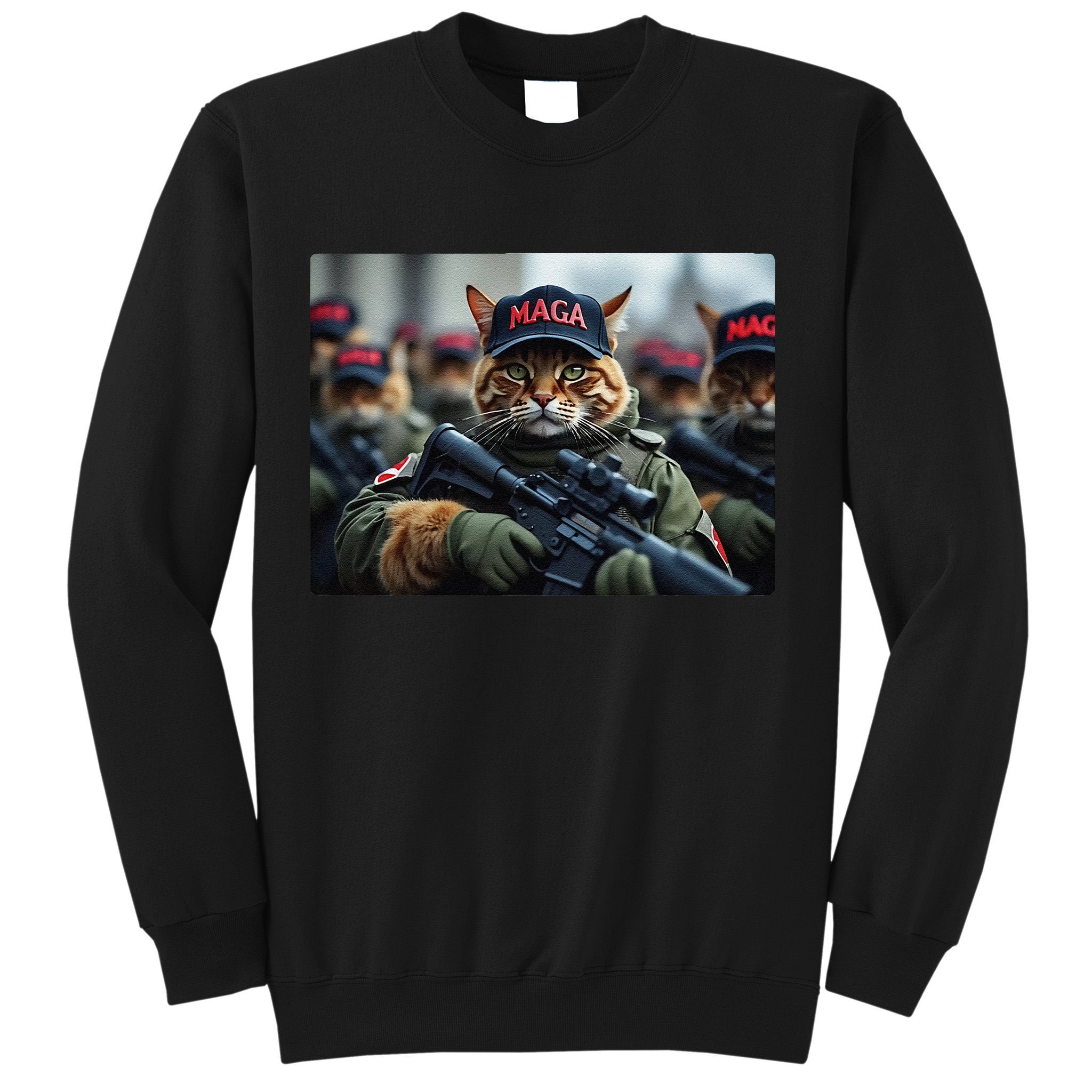 Cats For Trump Maga Army American Flag Patriotic Vote Trump Gift Sweatshirt