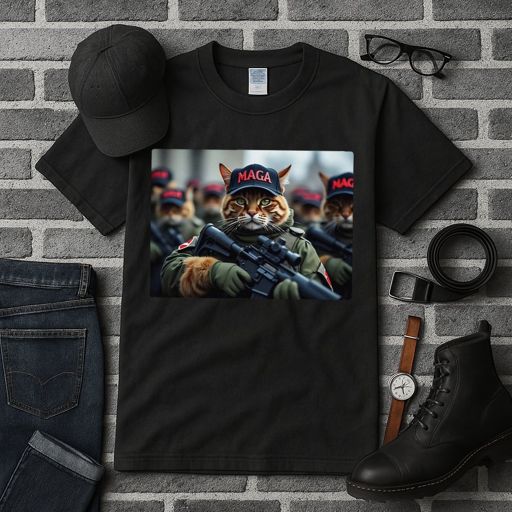 Cats For Trump Maga Army American Flag Patriotic Vote Trump Gift Tall T-Shirt