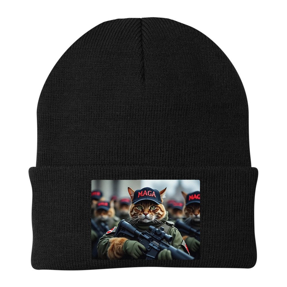 Cats For Trump Maga Army American Flag Patriotic Vote Trump Gift Beanie