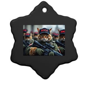 Cats For Trump Maga Army American Flag Patriotic Vote Trump Gift Ceramic Star Ornament