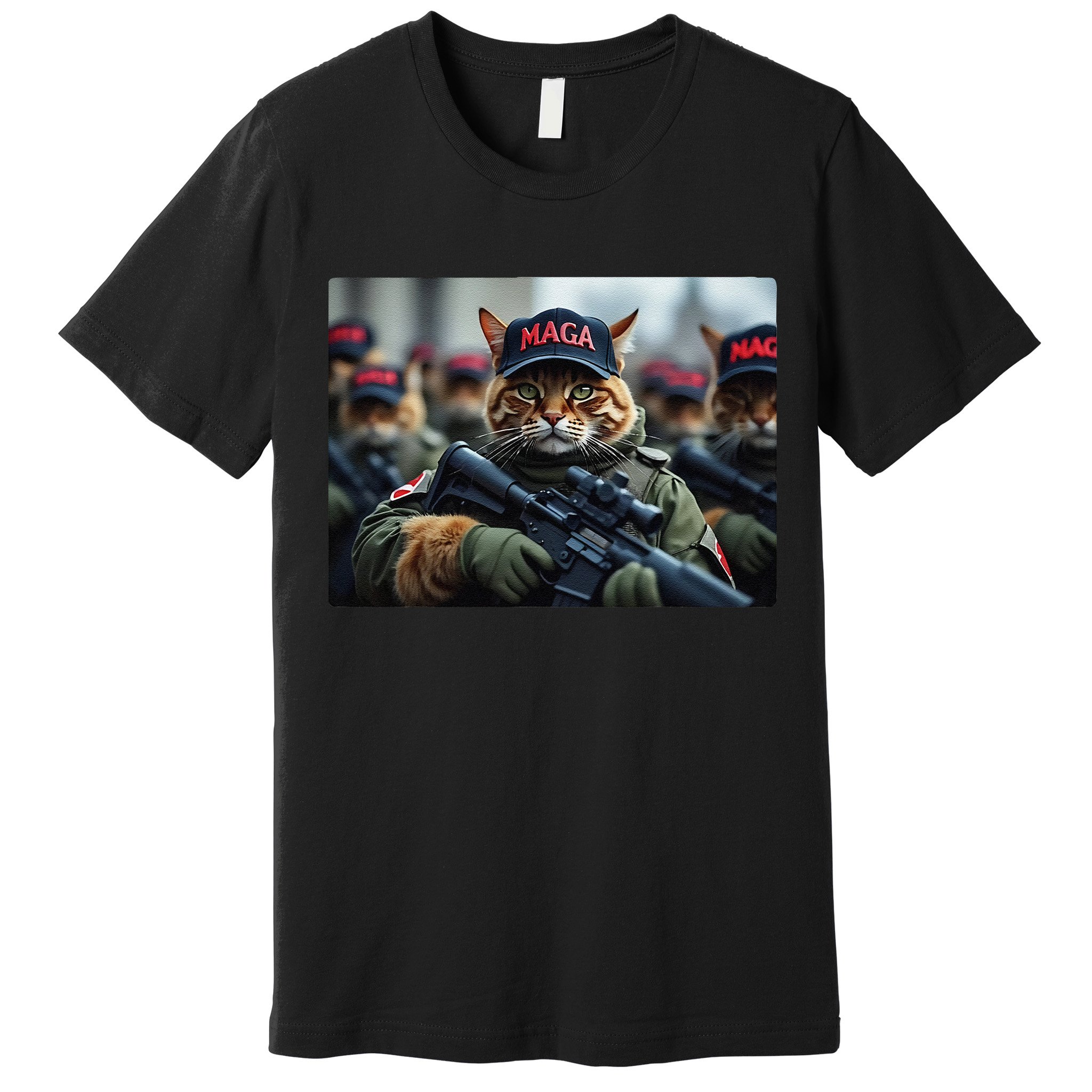 Cats For Trump Maga Army American Flag Patriotic Vote Trump Gift Premium T-Shirt