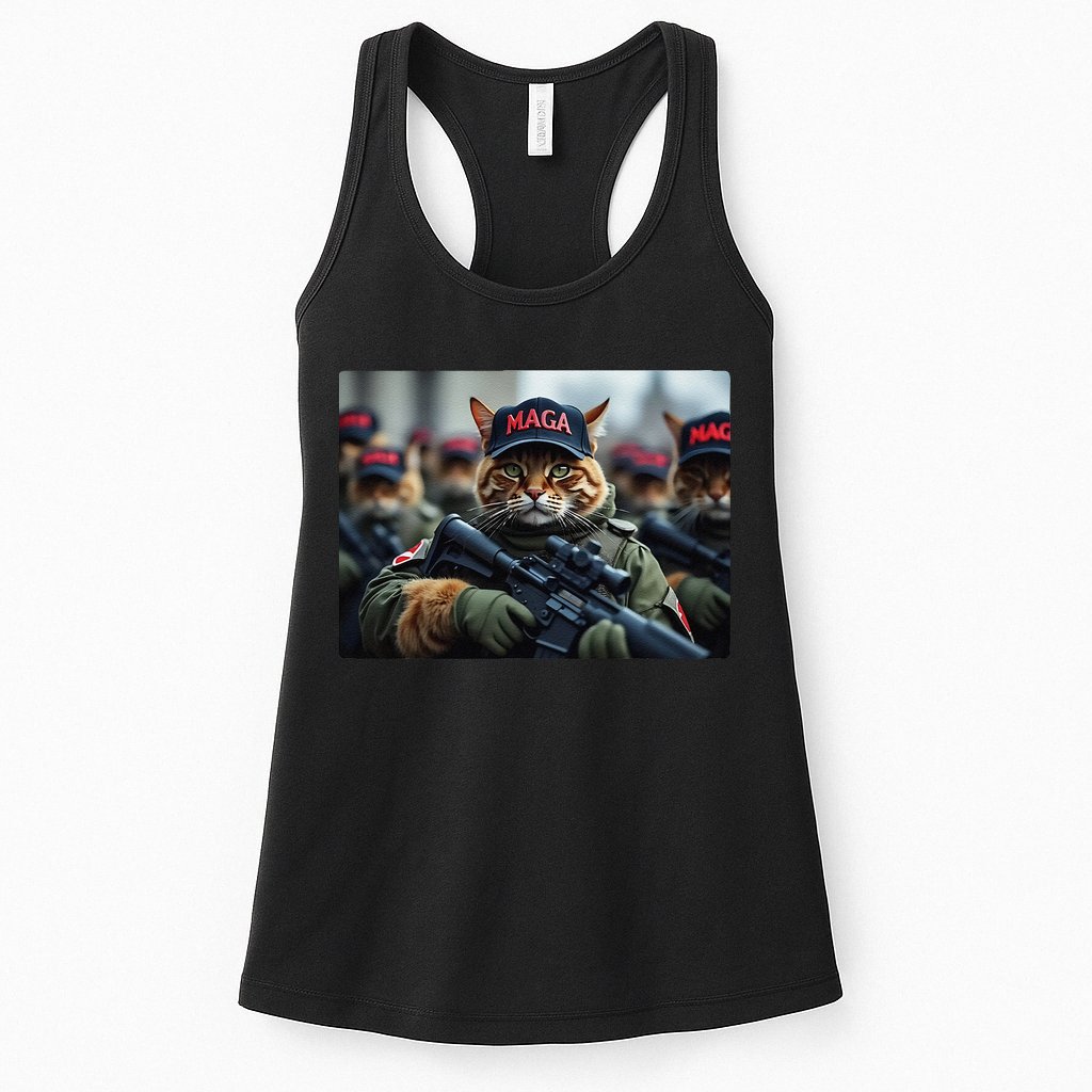 Cats For Trump Maga Army American Flag Patriotic Vote Trump Gift Womens Tank Top