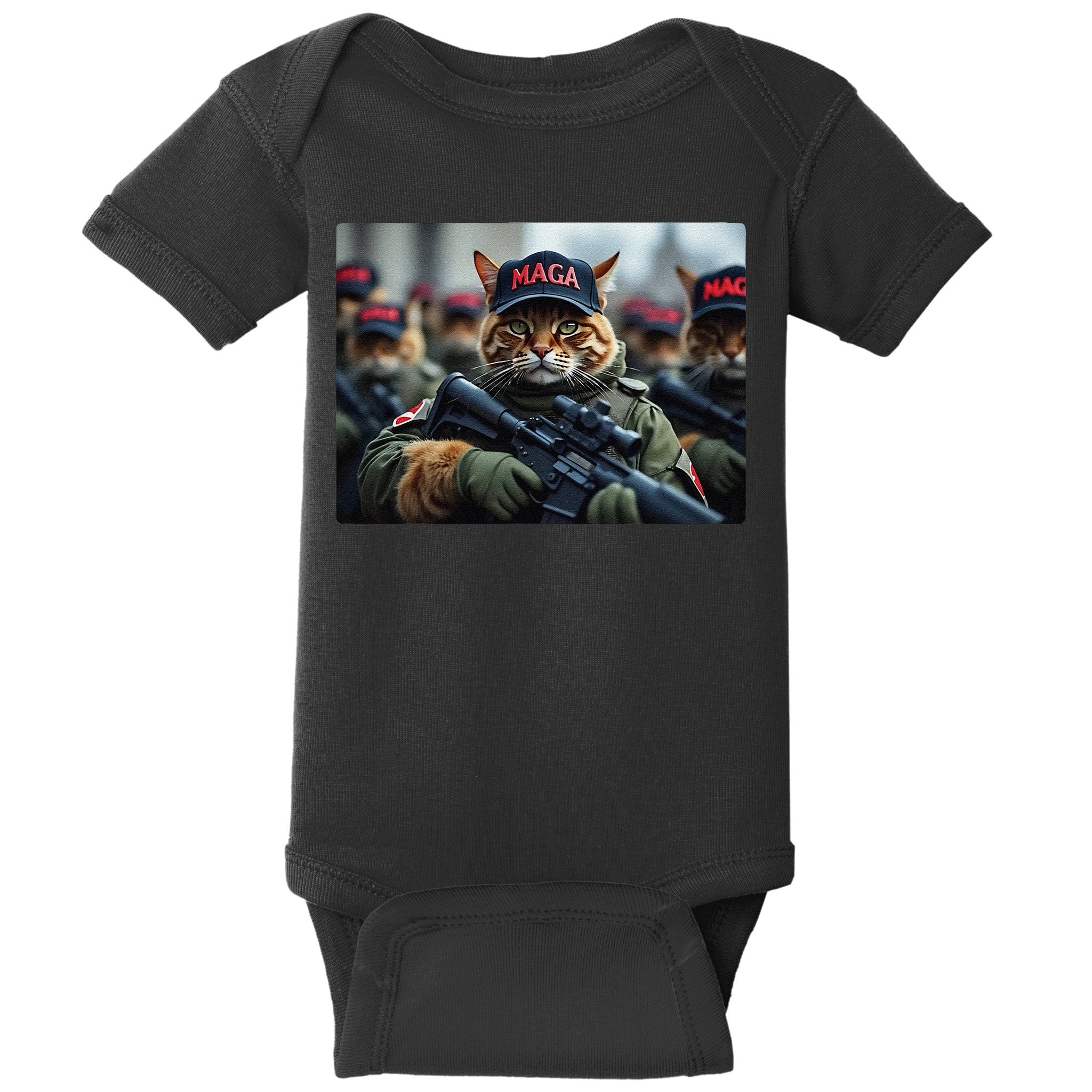 Cats For Trump Maga Army American Flag Patriotic Vote Trump Gift Baby Bodysuit
