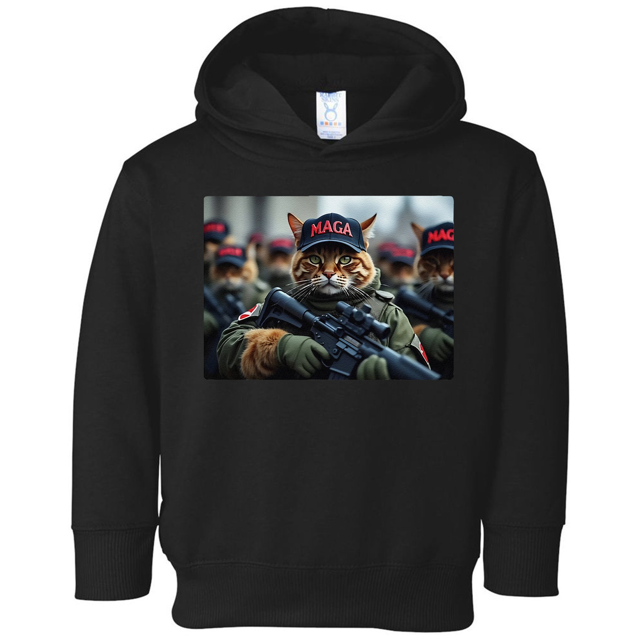 Cats For Trump Maga Army American Flag Patriotic Vote Trump Gift Toddler Hoodie