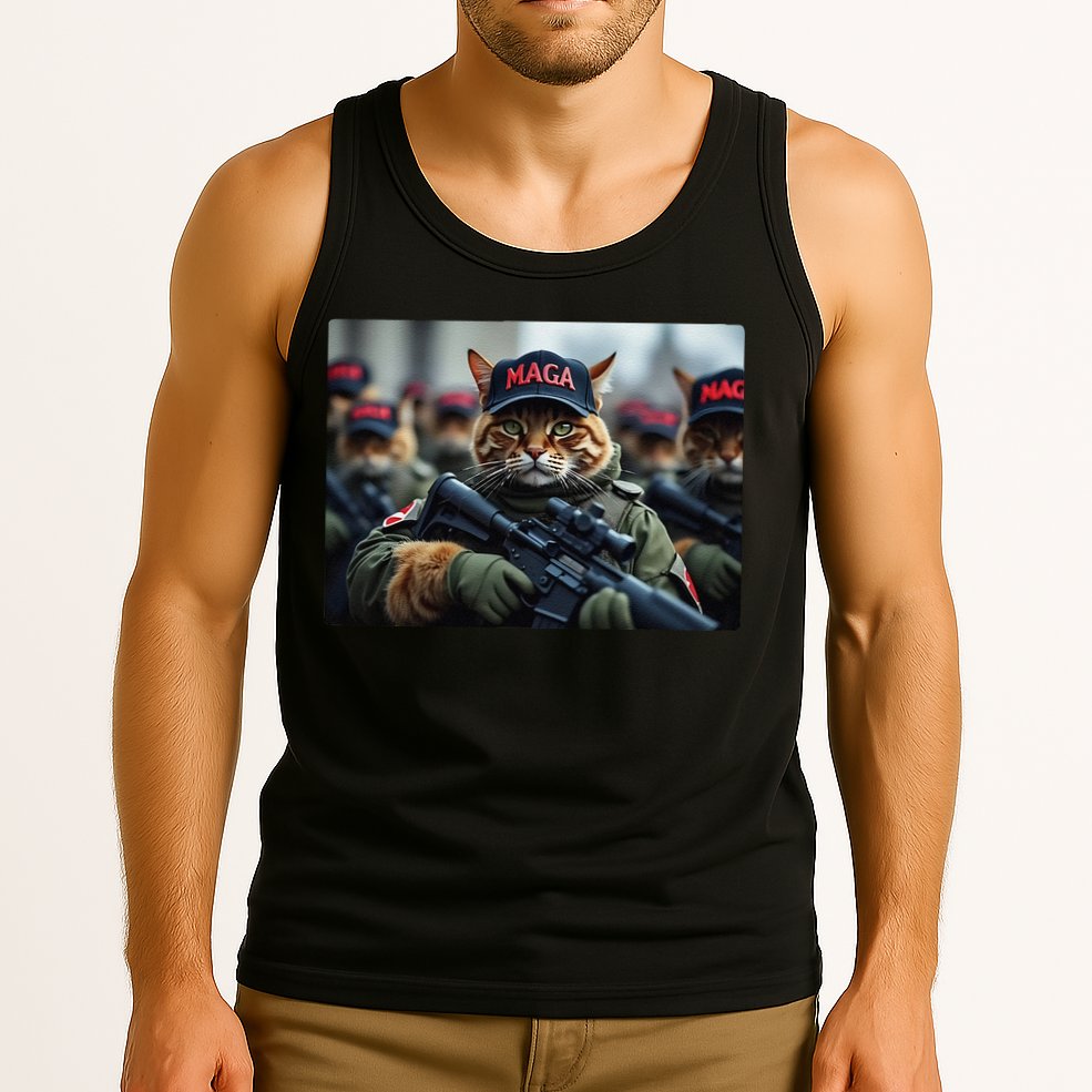 Cats For Trump Maga Army American Flag Patriotic Vote Trump Gift Tank Top