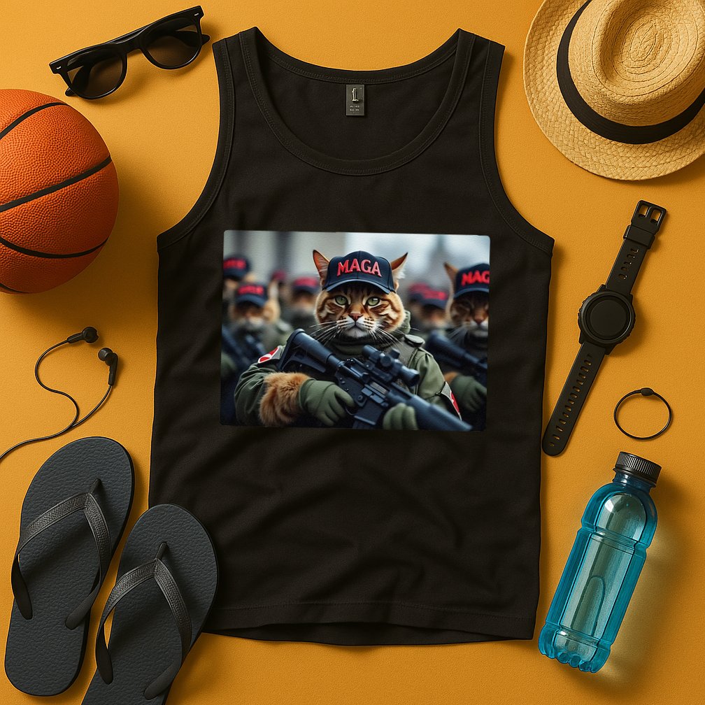 Cats For Trump Maga Army American Flag Patriotic Vote Trump Gift Tank Top
