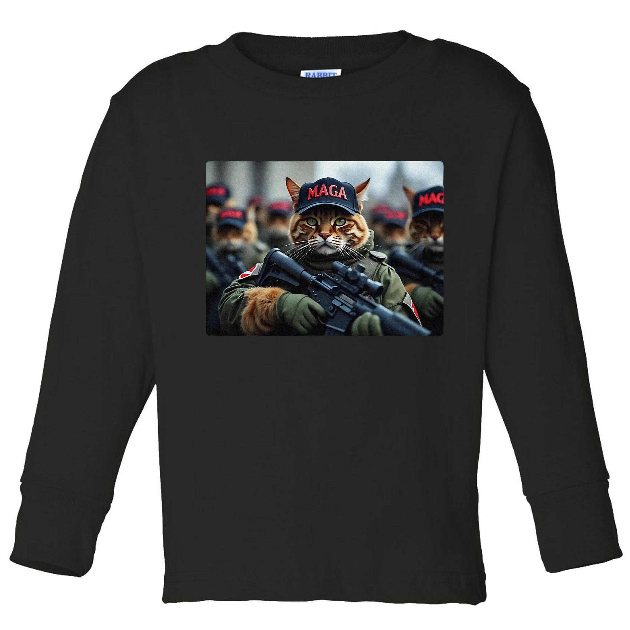Cats For Trump Maga Army American Flag Patriotic Vote Trump Gift Toddler Long Sleeve Shirt