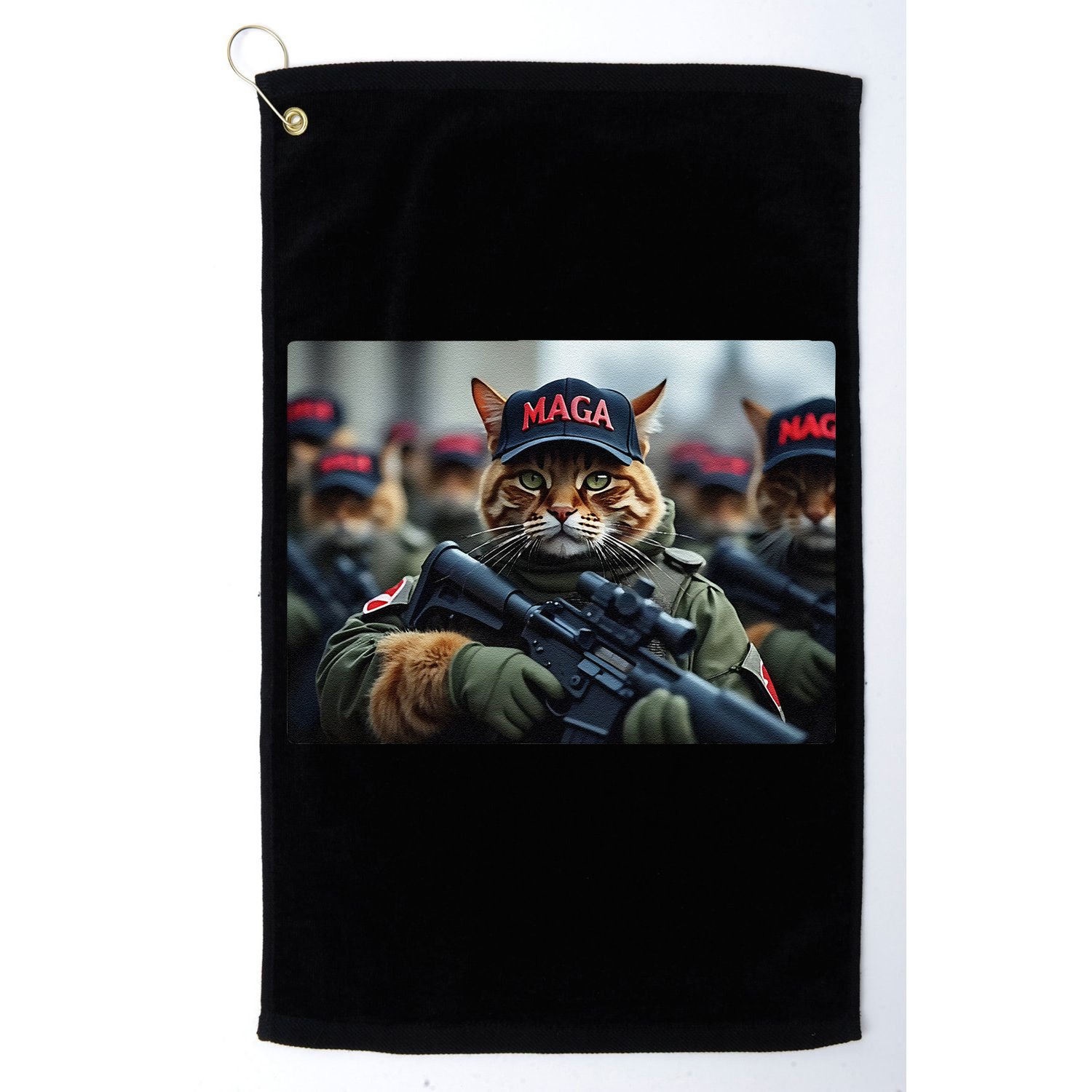 Cats For Trump Maga Army American Flag Patriotic Vote Trump Gift Golf Towel