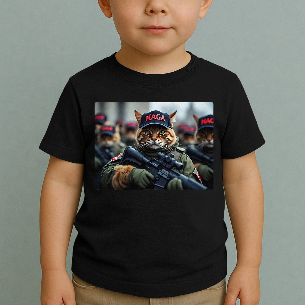 Cats For Trump Maga Army American Flag Patriotic Vote Trump Gift Toddler T-Shirt