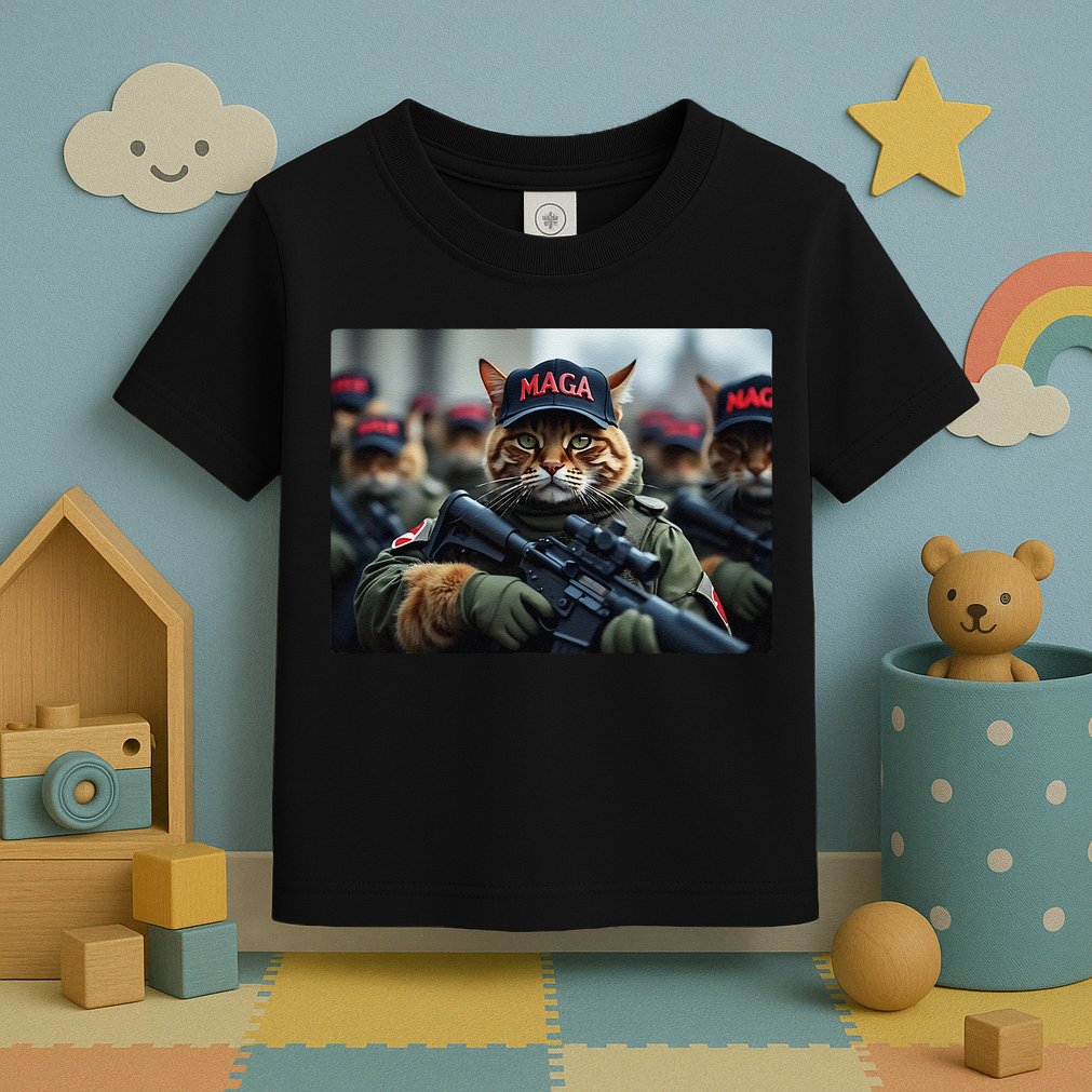 Cats For Trump Maga Army American Flag Patriotic Vote Trump Gift Toddler T-Shirt