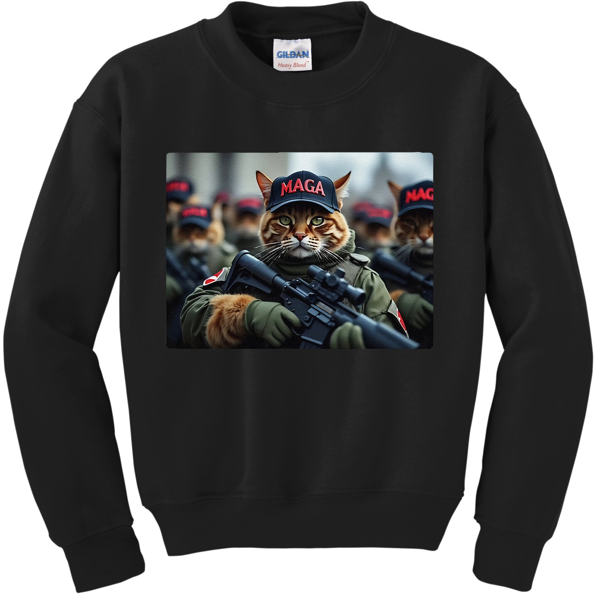 Cats For Trump Maga Army American Flag Patriotic Vote Trump Gift Kids Sweatshirt