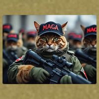 Cats For Trump Maga Army American Flag Patriotic Vote Trump Gift Garment-Dyed Women's Muscle Tee