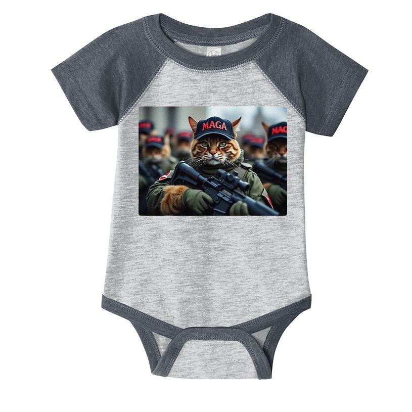 Cats For Trump Maga Army American Flag Patriotic Vote Trump Gift Infant Baby Jersey Bodysuit