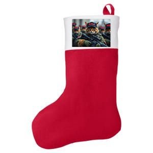 Cats For Trump Maga Army American Flag Patriotic Vote Trump Gift Felt Holiday Christmas Stocking