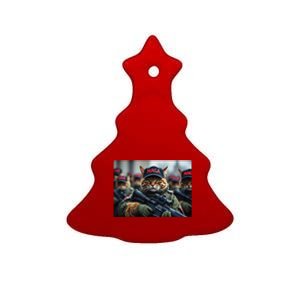 Cats For Trump Maga Army American Flag Patriotic Vote Trump Gift Ceramic Tree Ornament