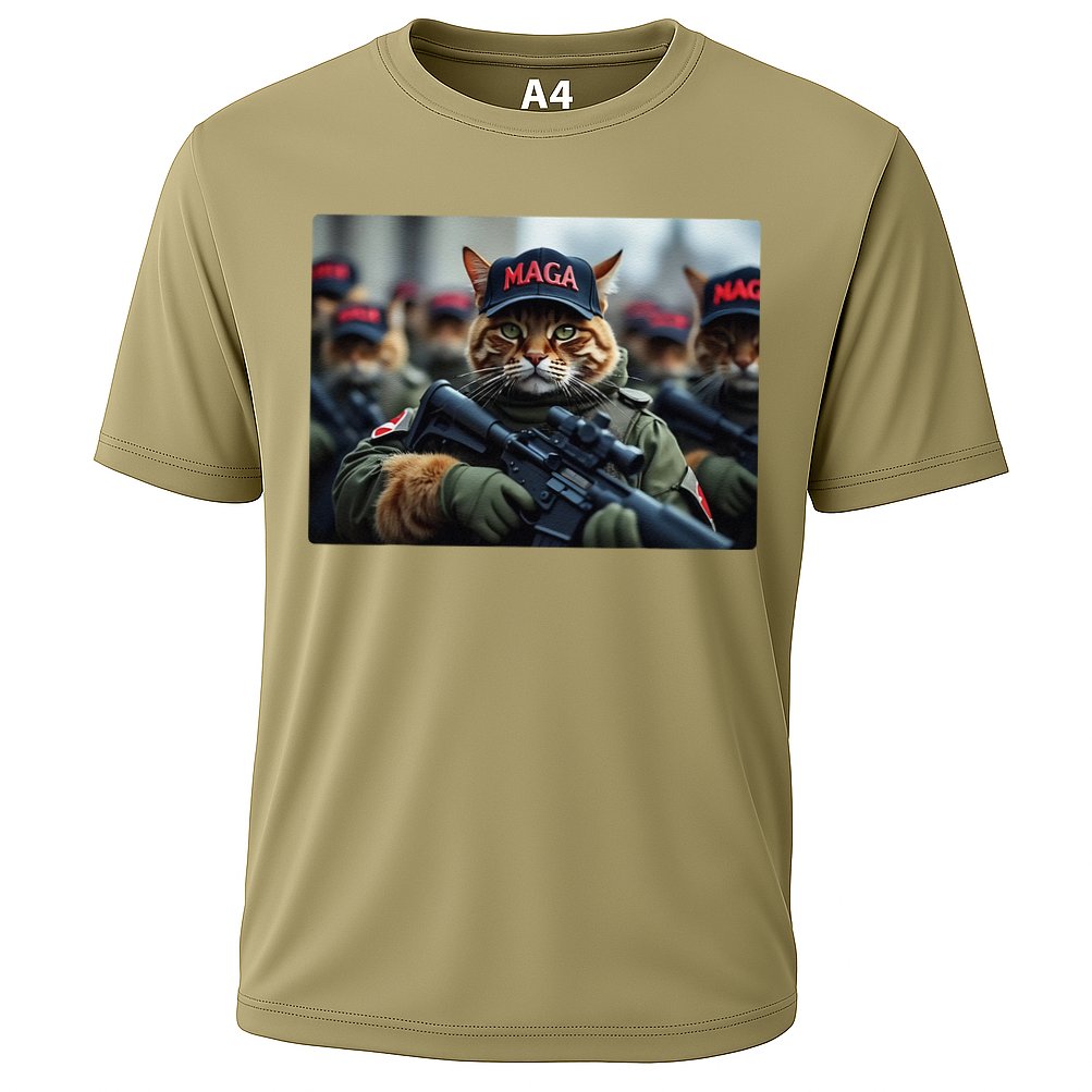Cats For Trump Maga Army American Flag Patriotic Vote Trump Gift Cooling Performance Crew T-Shirt