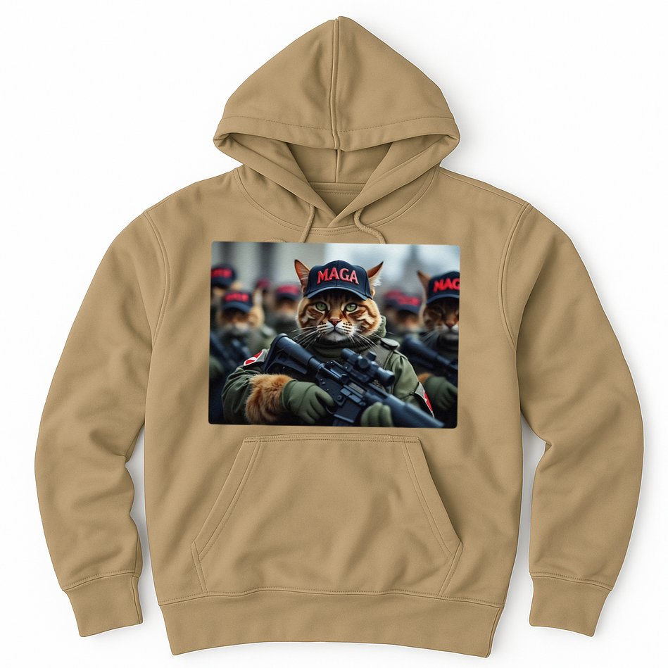 Cats For Trump Maga Army American Flag Patriotic Vote Trump Gift Hoodie