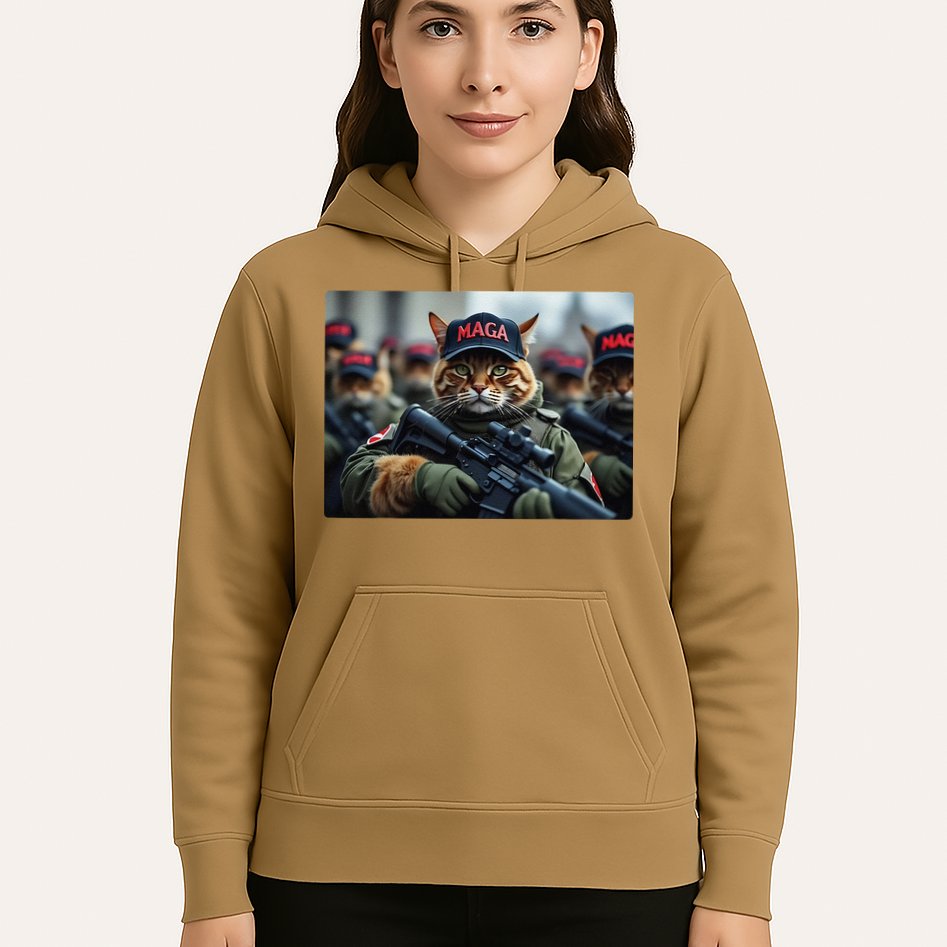 Cats For Trump Maga Army American Flag Patriotic Vote Trump Gift Hoodie