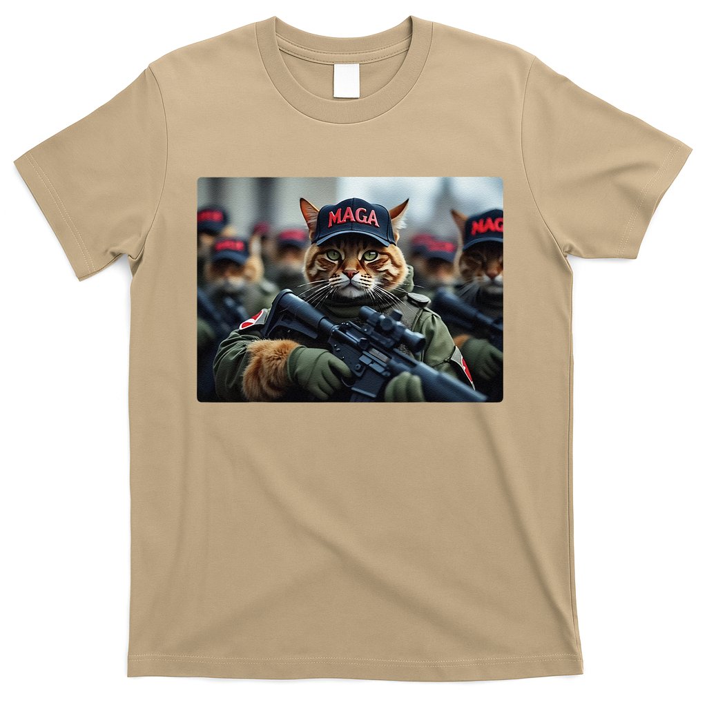 Cats For Trump Maga Army American Flag Patriotic Vote Trump Gift T-Shirt