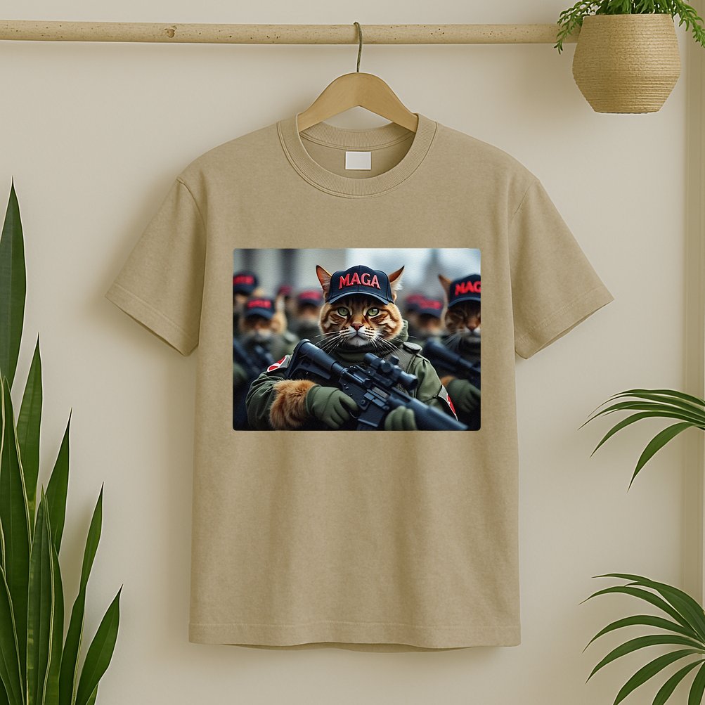 Cats For Trump Maga Army American Flag Patriotic Vote Trump Gift T-Shirt