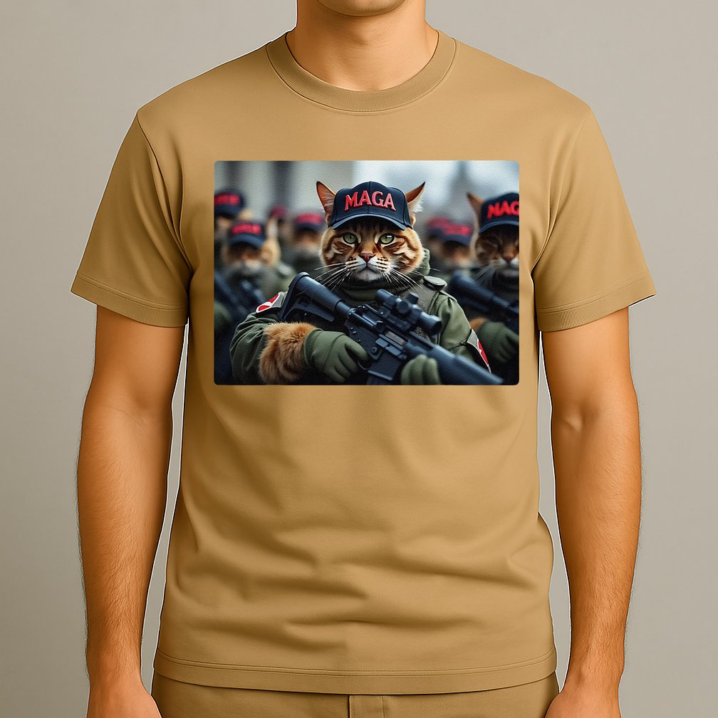 Cats For Trump Maga Army American Flag Patriotic Vote Trump Gift T-Shirt