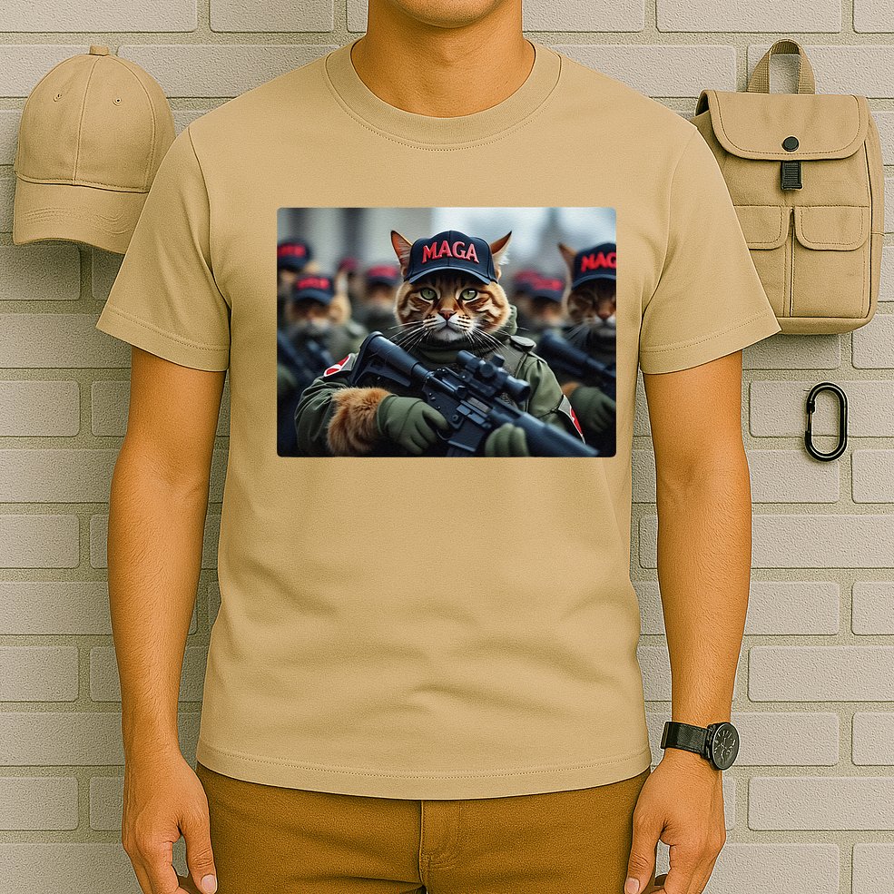 Cats For Trump Maga Army American Flag Patriotic Vote Trump Gift T-Shirt