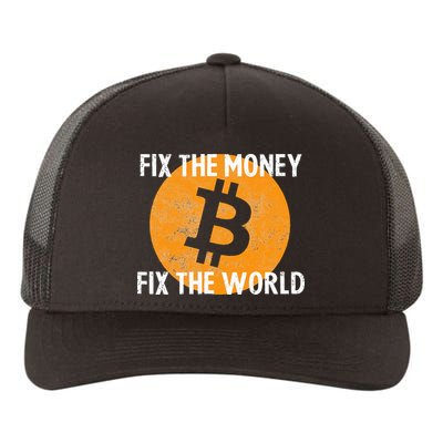 Crypto Fix The Money Fix The World Bitcoin Quote Yupoong Adult 5-Panel Trucker Hat