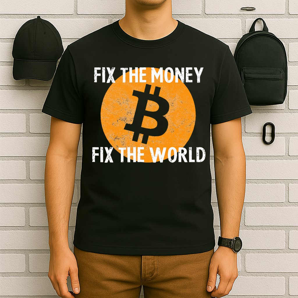 Crypto Fix The Money Fix The World Bitcoin Quote T-Shirt