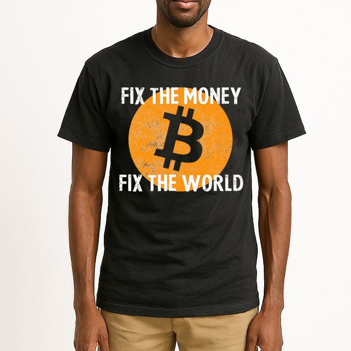 Crypto Fix The Money Fix The World Bitcoin Quote Tall T-Shirt