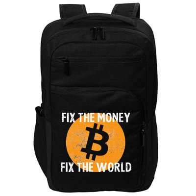 Crypto Fix The Money Fix The World Bitcoin Quote Impact Tech Backpack