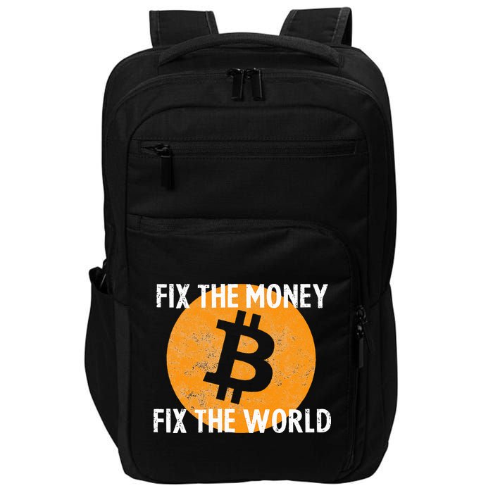 Crypto Fix The Money Fix The World Bitcoin Quote Impact Tech Backpack
