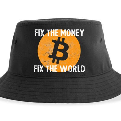 Crypto Fix The Money Fix The World Bitcoin Quote Sustainable Bucket Hat