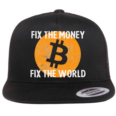 Crypto Fix The Money Fix The World Bitcoin Quote Flatbill Hat
