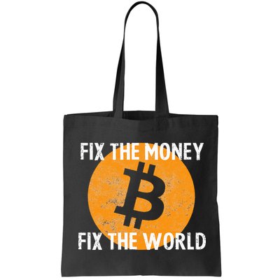 Crypto Fix The Money Fix The World Bitcoin Quote Bag