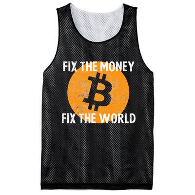 Crypto Fix The Money Fix The World Bitcoin Quote Mesh Reversible Basketball Jersey Tank