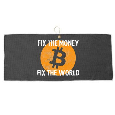 Crypto Fix The Money Fix The World Bitcoin Quote Large Microfiber Waffle Golf Towel