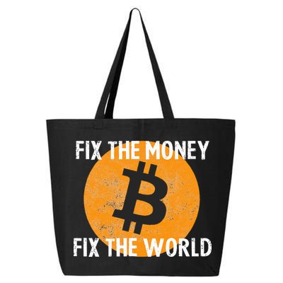 Crypto Fix The Money Fix The World Bitcoin Quote 25L Jumbo Tote