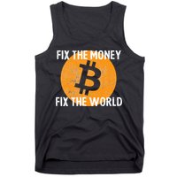 Crypto Fix The Money Fix The World Bitcoin Quote Tank Top
