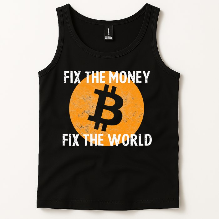 Crypto Fix The Money Fix The World Bitcoin Quote Tank Top