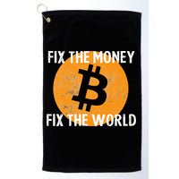 Crypto Fix The Money Fix The World Bitcoin Quote Golf Towel